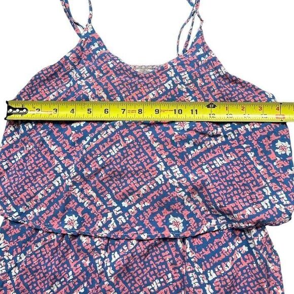 West Loop Colorful Print Two-Tier Summer Mini Sundress Blue/Pink/White S… - Picture 12 of 12
